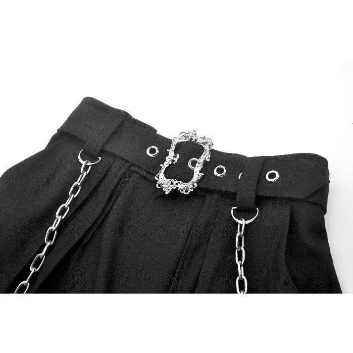 Damen Punk Metall Kettengürtel mit Riemen