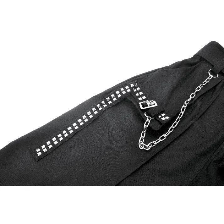 Damen Punk Metall Kettengürtel mit Riemen
