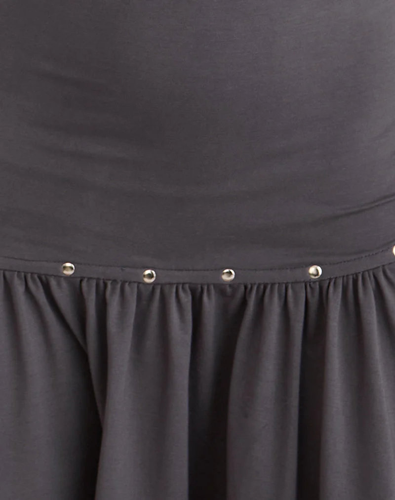 Brani Mini-Kleid mit Nieten in Anthrazit