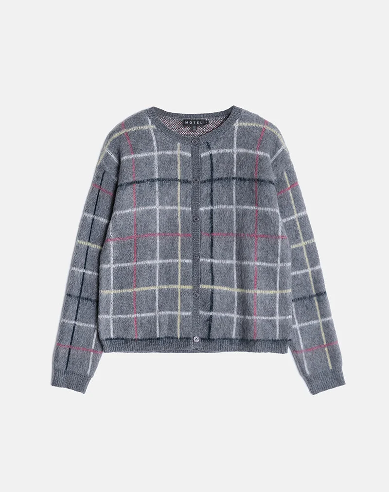 Wisola Strickjacke aus Country Check Grau