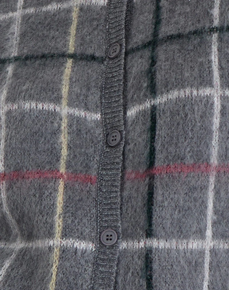 Wisola Strickjacke aus Country Check Grau