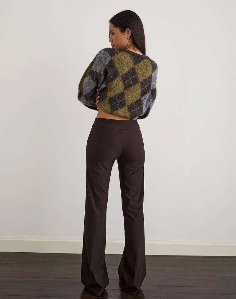 Falita Hose in Tailoring Dunkelbraun
