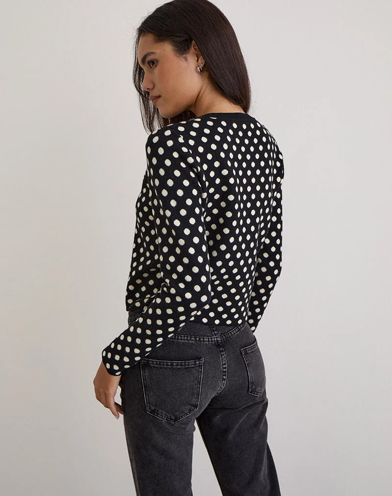 Bhavina Strickjacke in Mono Polka