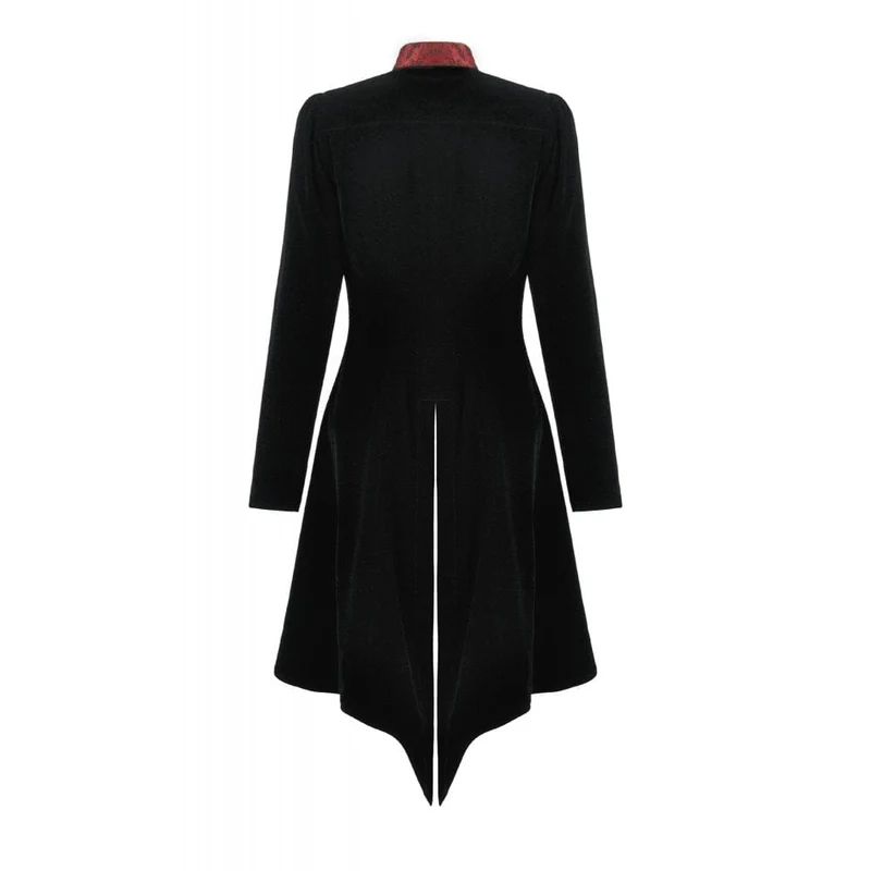 Gothic-Jacke mit Kontrastfarbe und zweiteiliger Schwalbenschwanz-Optik für Damen