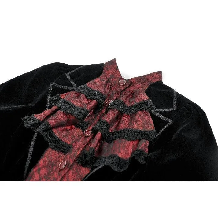 Gothic-Jacke mit Kontrastfarbe und zweiteiliger Schwalbenschwanz-Optik für Damen