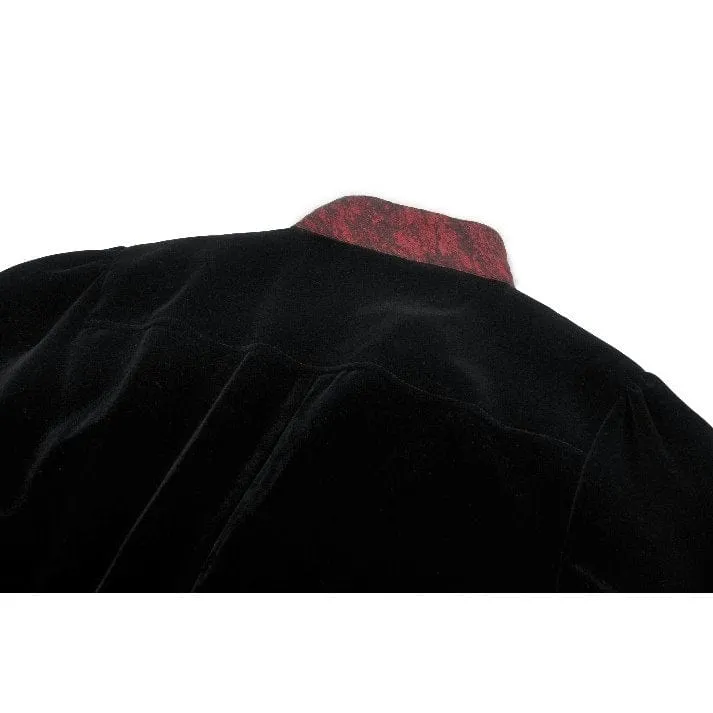 Gothic-Jacke mit Kontrastfarbe und zweiteiliger Schwalbenschwanz-Optik für Damen