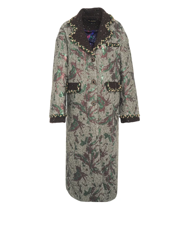 Cappotto con applicazione di paillettes