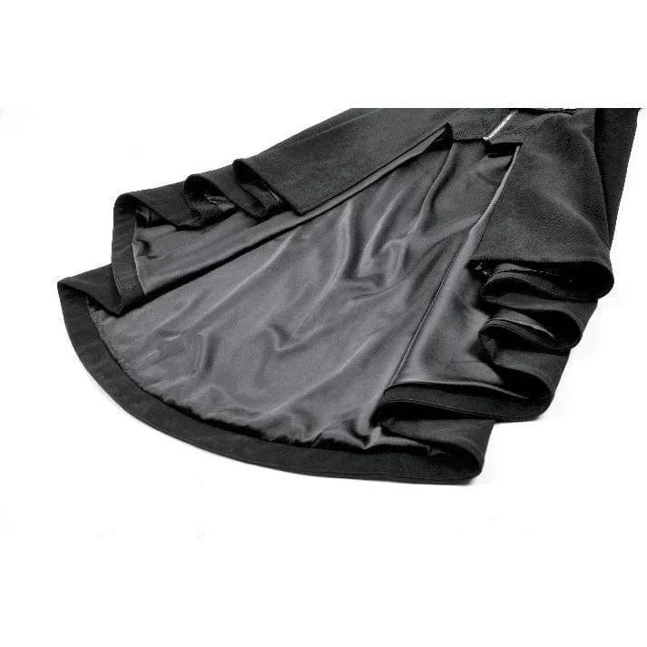 Gothic-Mantel mit unregelmäßigem Zweireiher und Schnallenriemen für Damen