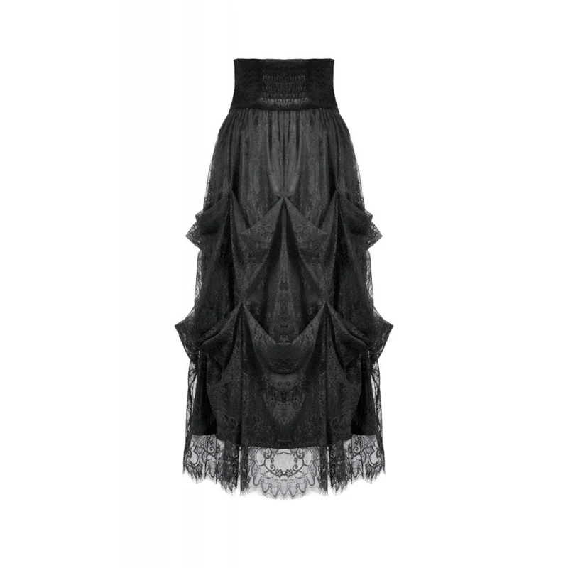 Gothic-Kuchenrock mit Stickerei und hoher Taille für Damen