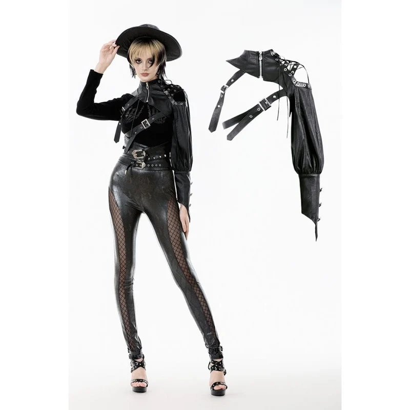 Punk-Umhang mit asymmetrischem Schnallenriemen und Cut-Outs für Damen