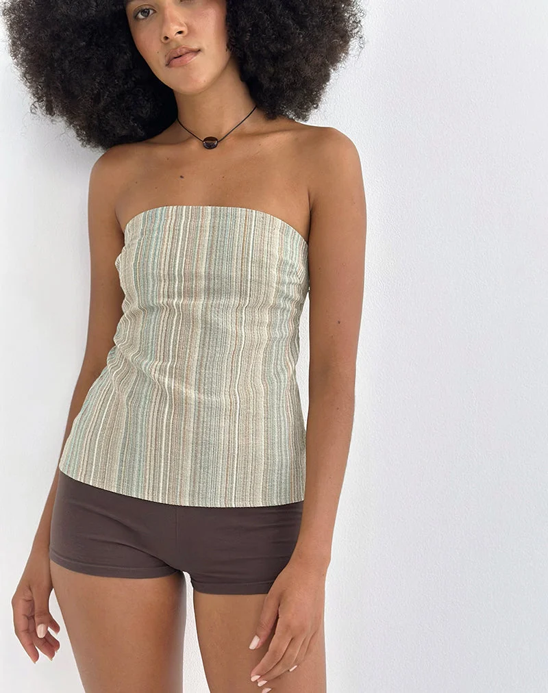 Hisana Bandeau-Top in Gelb gestreift