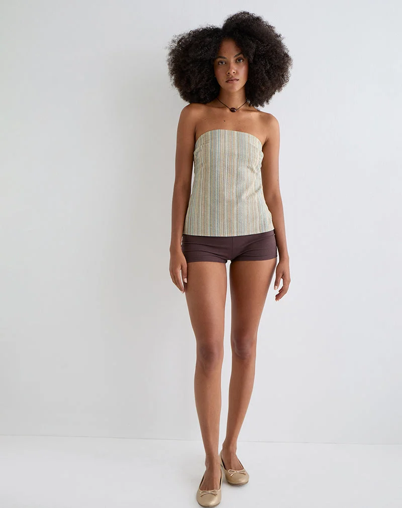 Hisana Bandeau-Top in Gelb gestreift