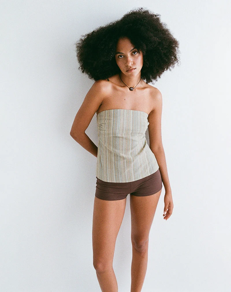 Hisana Bandeau-Top in Gelb gestreift