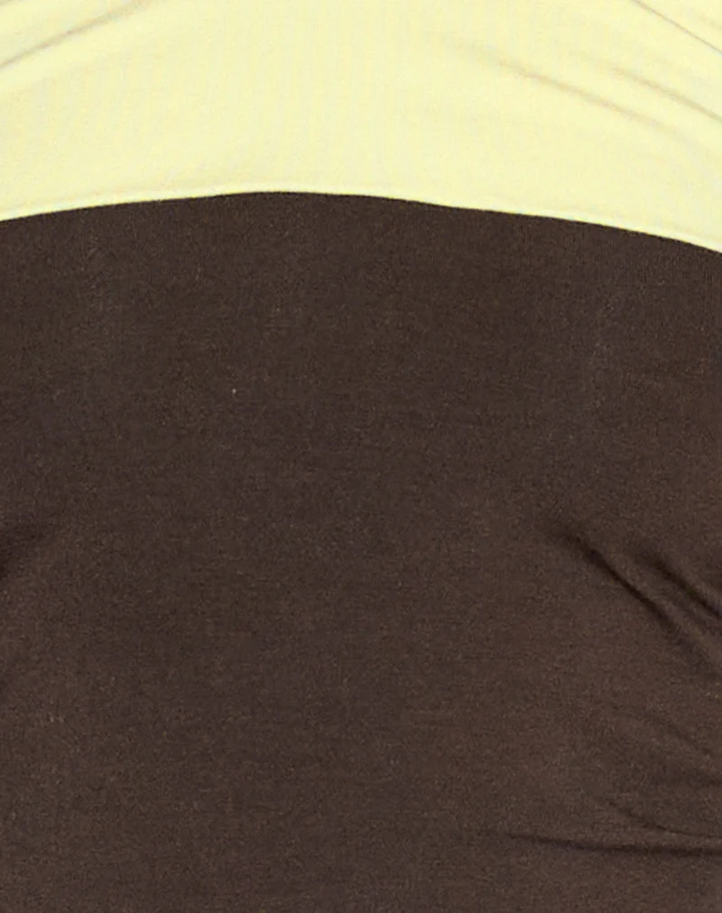 Sea Foldover Short in Schokoladenbraun und Zitrone
