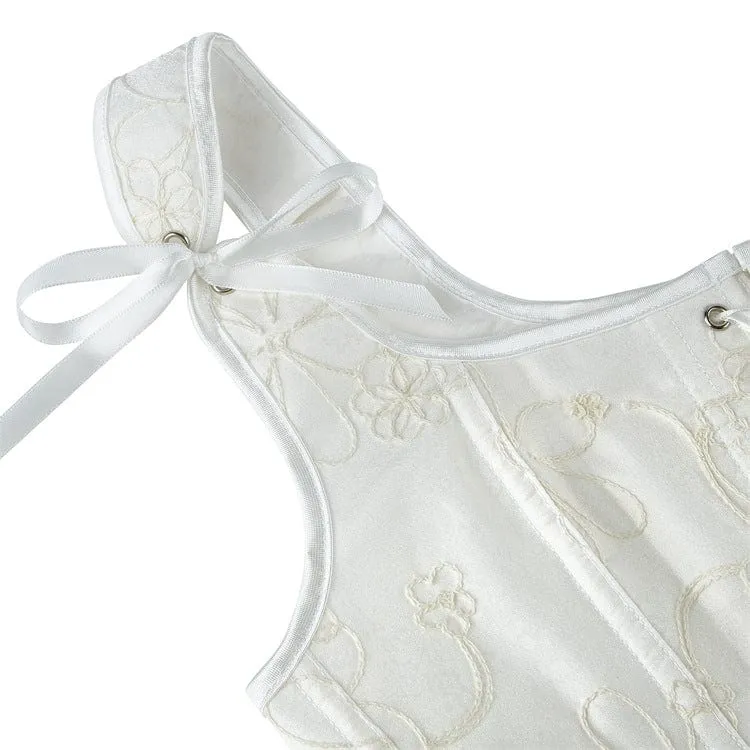 Gothic Jacquard Überbrustkorsett zum Schnüren für Damen