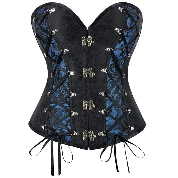 Gothic-Riemchenkorsett mit Schnalle für Damen