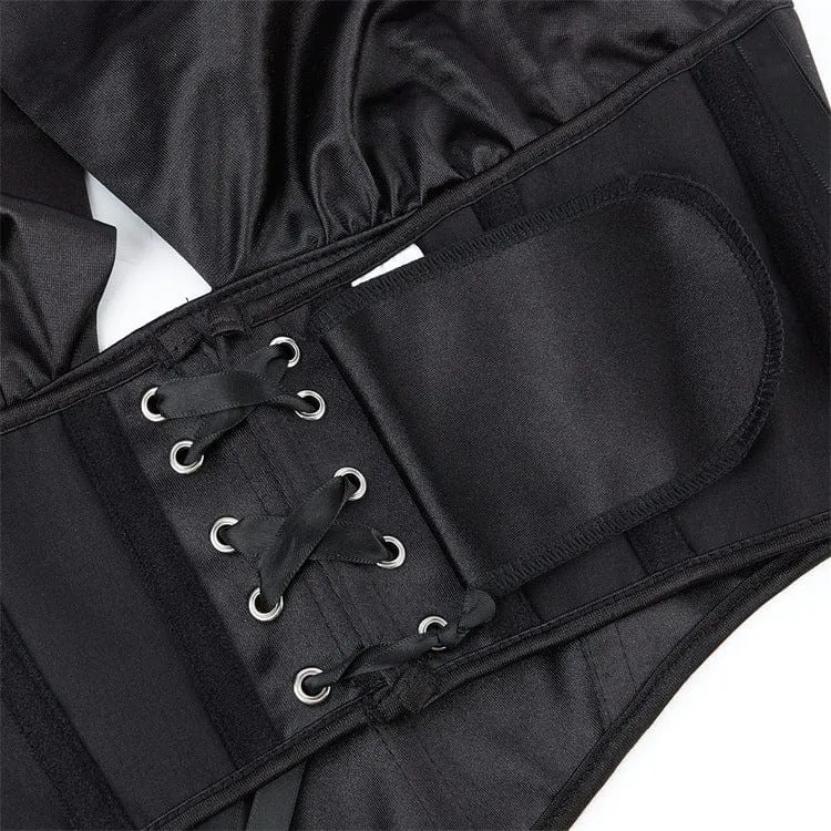 Gothic-Überbrustkorsett mit Kreuz und Neckholder für Damen