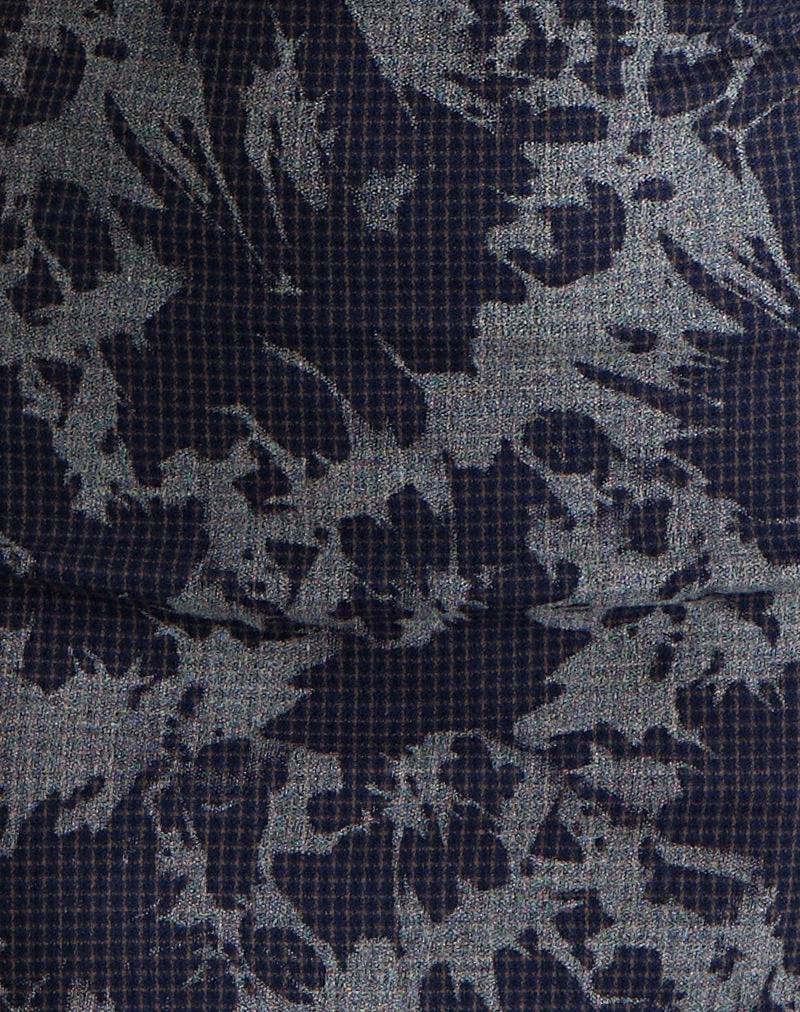 Corla Minikleid aus kariertem Floral Blau