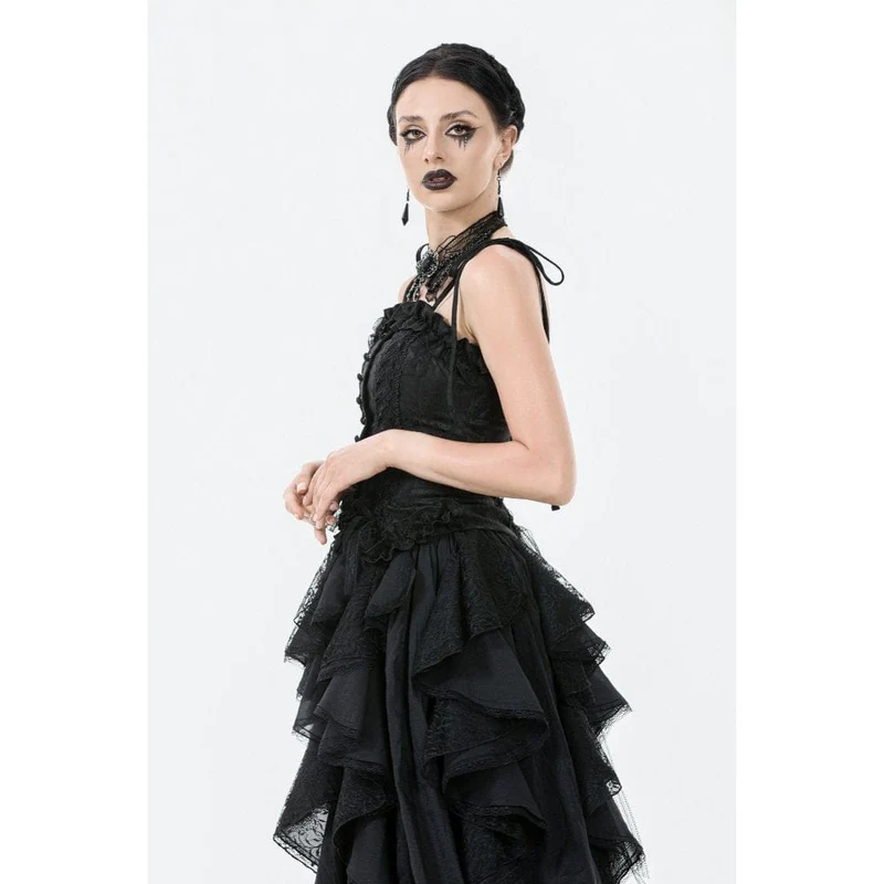 Gothic-Blumen-Jacquard-Tanktop für Damen