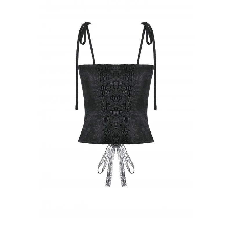 Gothic-Blumen-Jacquard-Tanktop für Damen