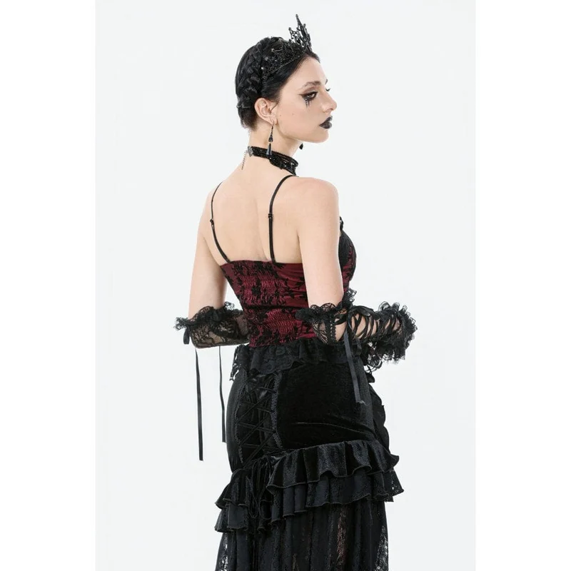 Gothic-Tanktop mit Blumenspitze für Damen