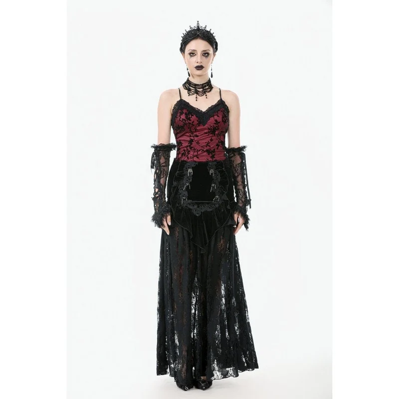 Gothic-Tanktop mit Blumenspitze für Damen