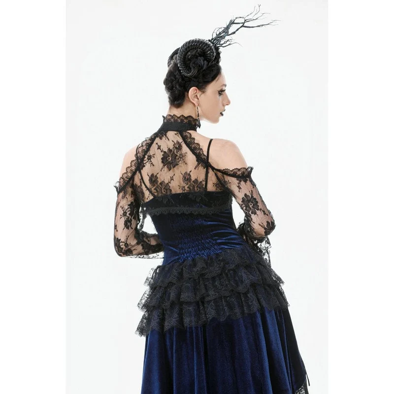 Gothic Shrug aus transparenter Blumenspitze für Damen