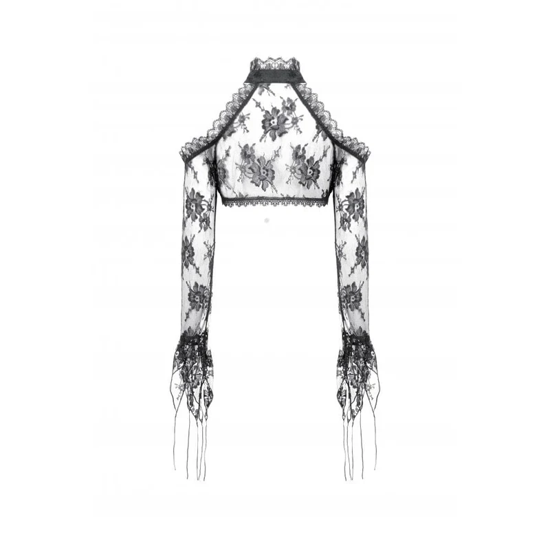 Gothic Shrug aus transparenter Blumenspitze für Damen