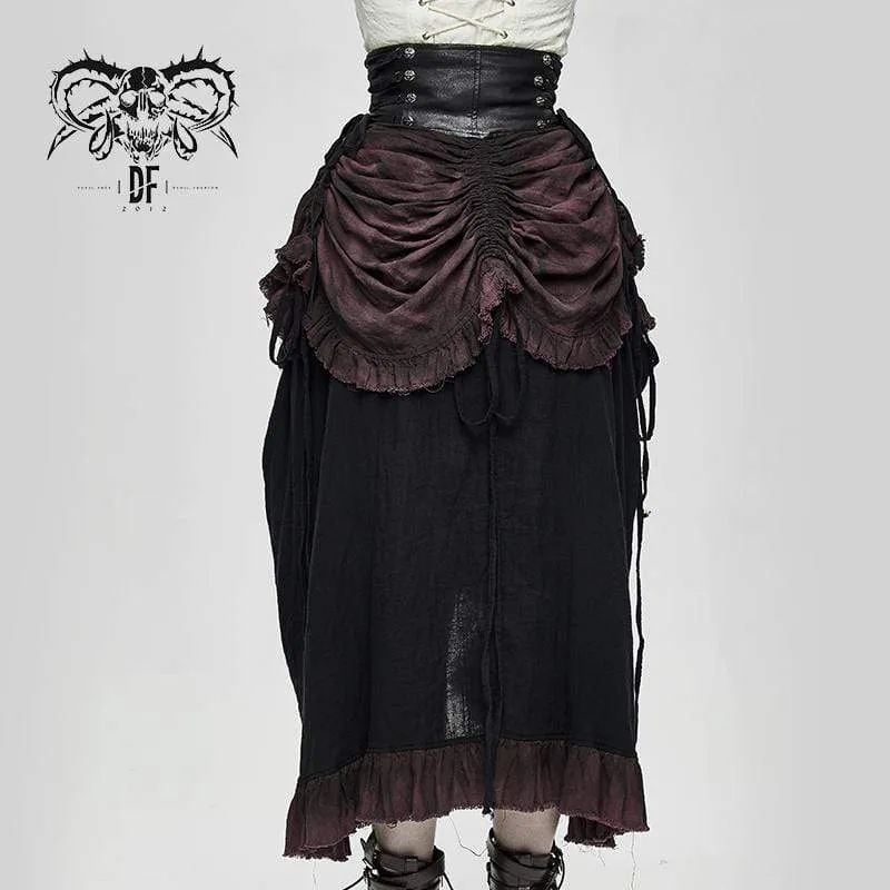 Vintage Vintage hoch taillierte wunderschöne Muti-Layered Rüschen Röcke Kleider