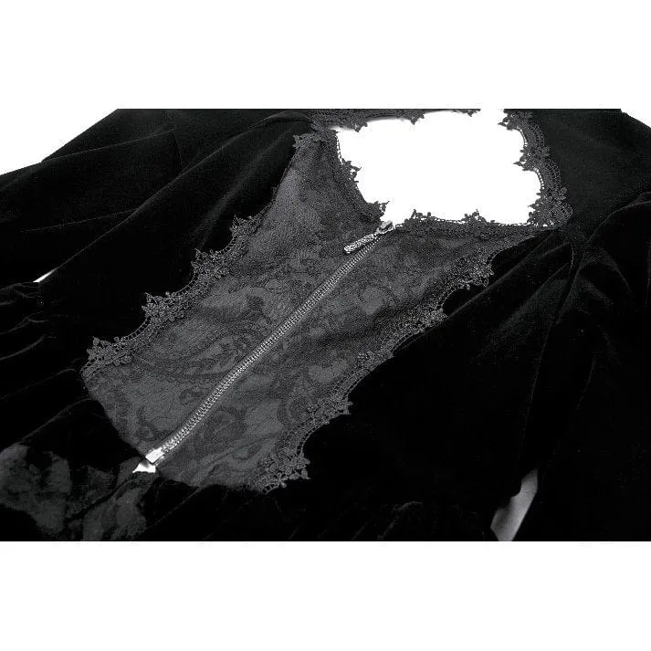 Gothic-Jacke für Damen mit Rüschen, Stufensaum, hohen und niedrigen Puffärmeln