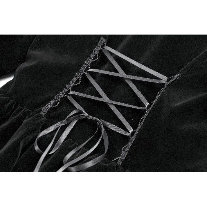 Gothic-Jacke für Damen mit Rüschen, Stufensaum, hohen und niedrigen Puffärmeln