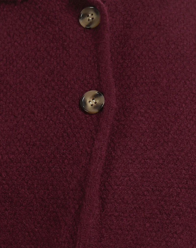 Merril Strickjacke mit Kragen aus Weinstrick