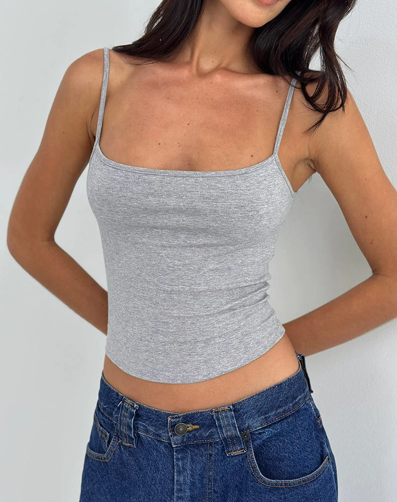 Solay Vest Top in Grau meliert