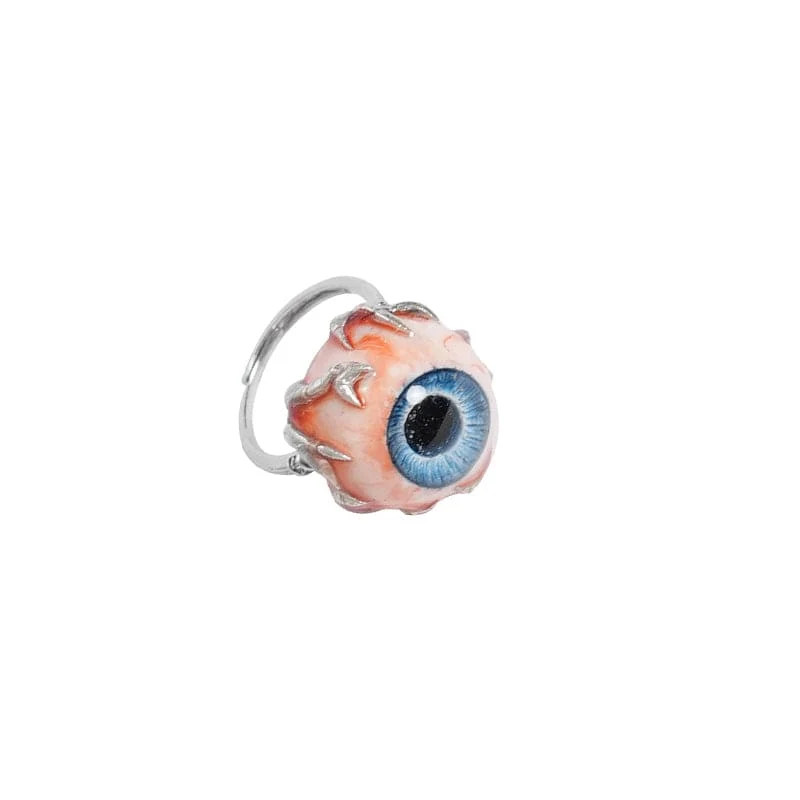 Punk-Ring mit blauem Augapfel für Damen
