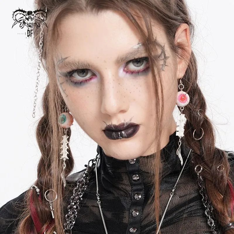 Punk-Fischschwanz-Augapfel-Ohrringe für Damen