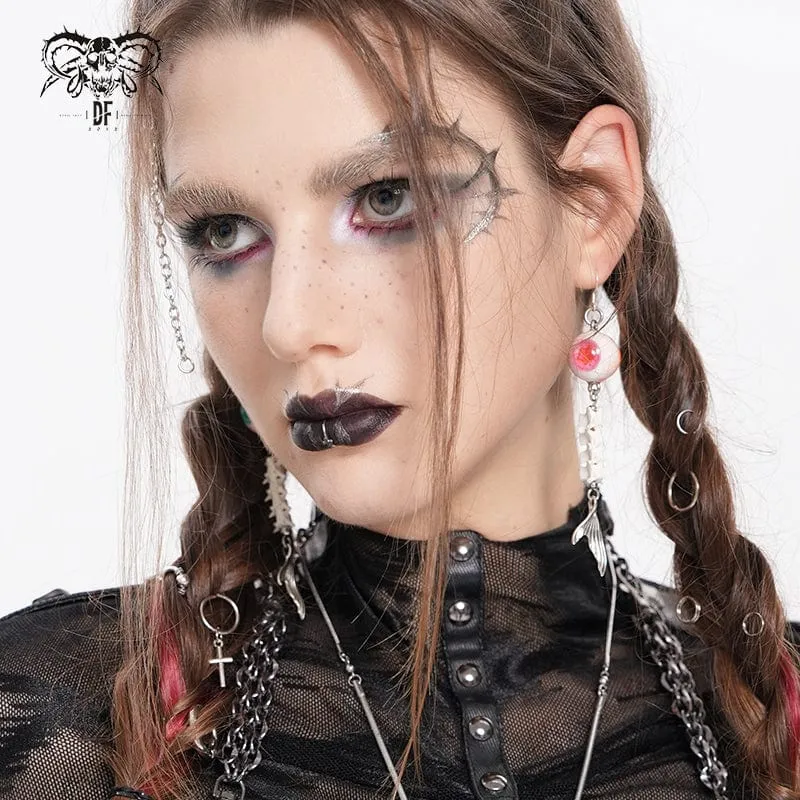 Punk-Fischschwanz-Augapfel-Ohrringe für Damen