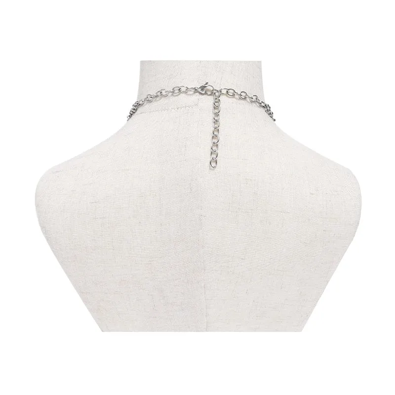 Damen Punk Kette Hexagramm Fischgräten Halskette