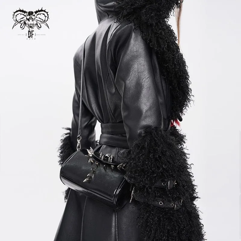 Damen Punk Totenkopf Nieten Kette Tasche