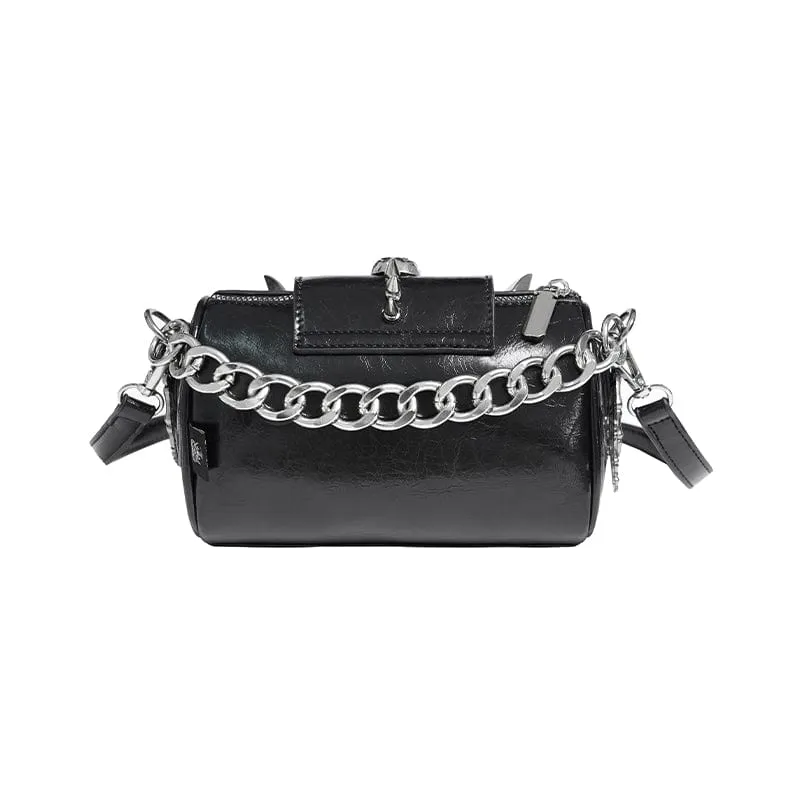 Damen Punk Totenkopf Nieten Kette Tasche