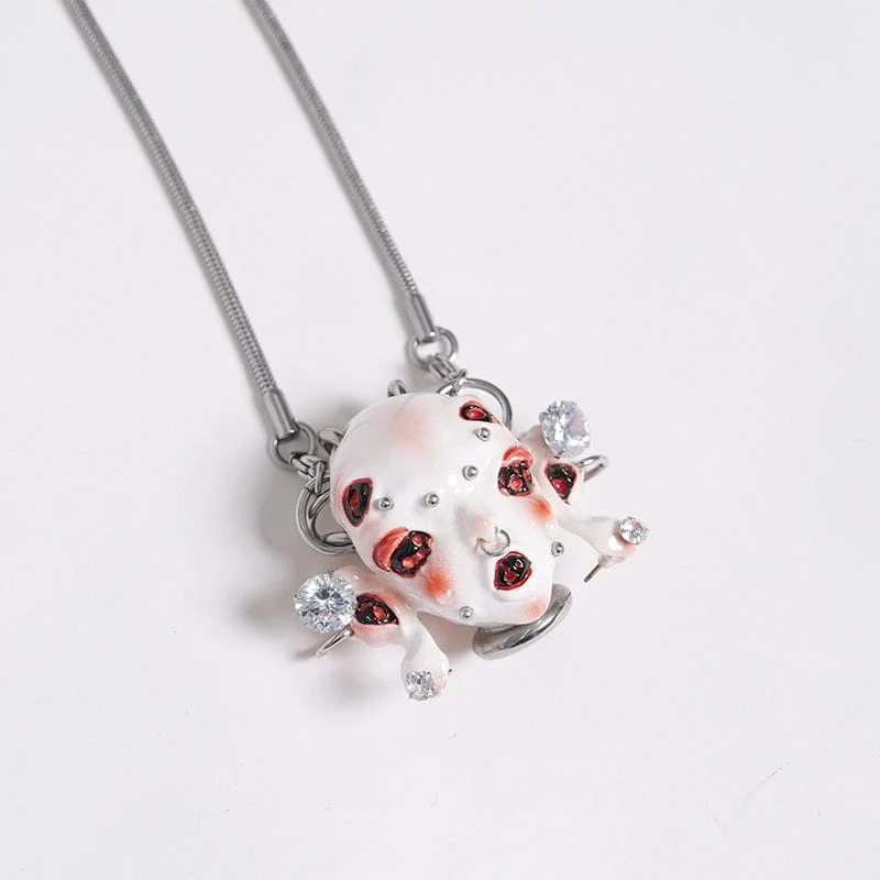 Damen Cyberpunk Weird Alien-Core Crying Robot Halskette