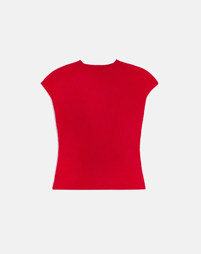 Hanuva-Top in Rot gestrickt