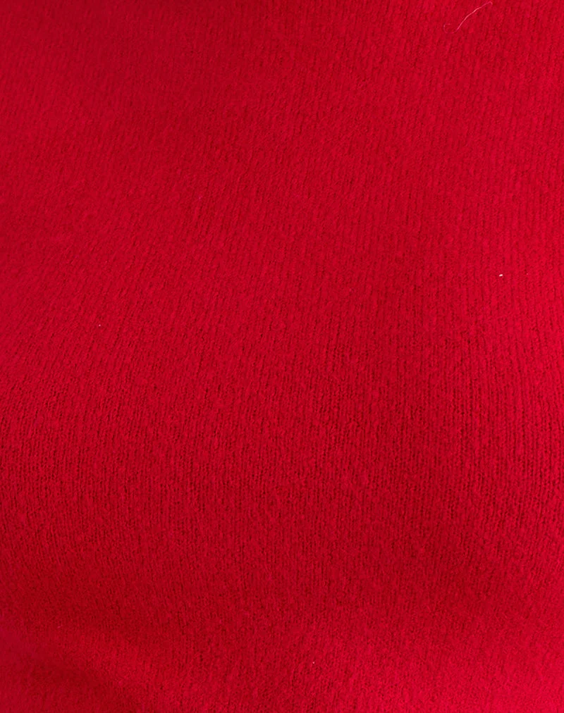 Hanuva-Top in Rot gestrickt