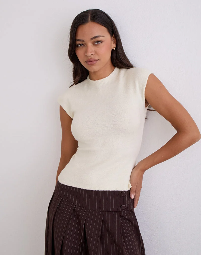 Hanuva Oberteil in Creme gestrickt