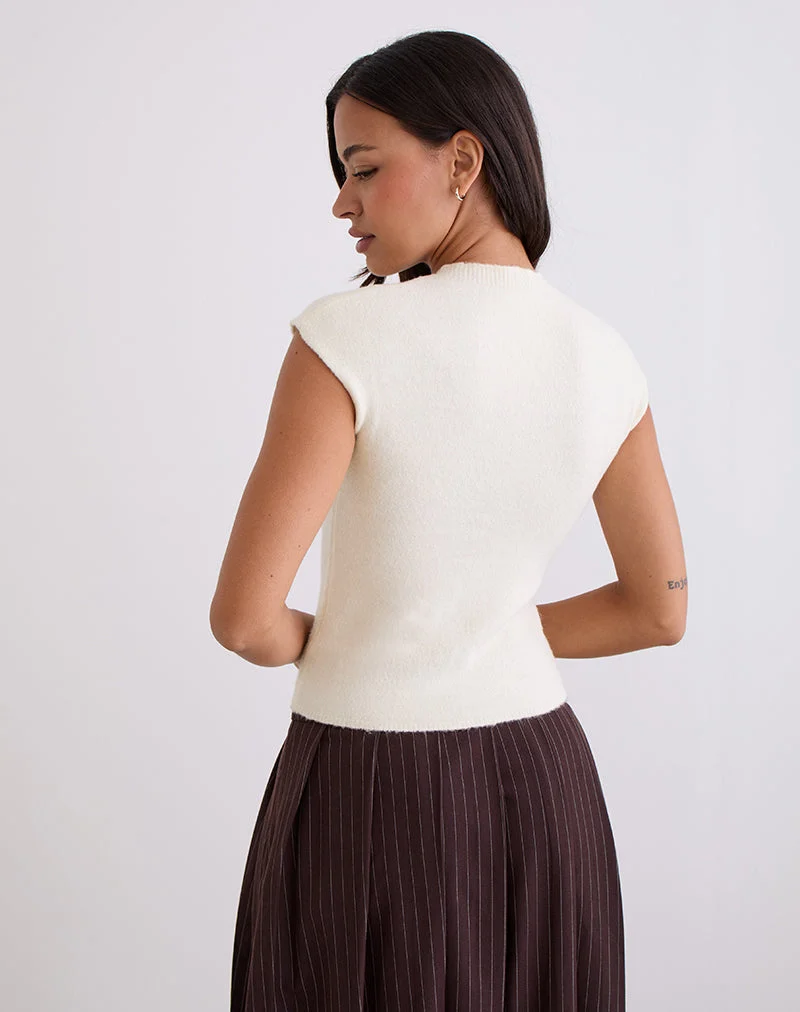 Hanuva Oberteil in Creme gestrickt