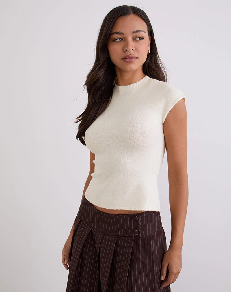 Hanuva Oberteil in Creme gestrickt