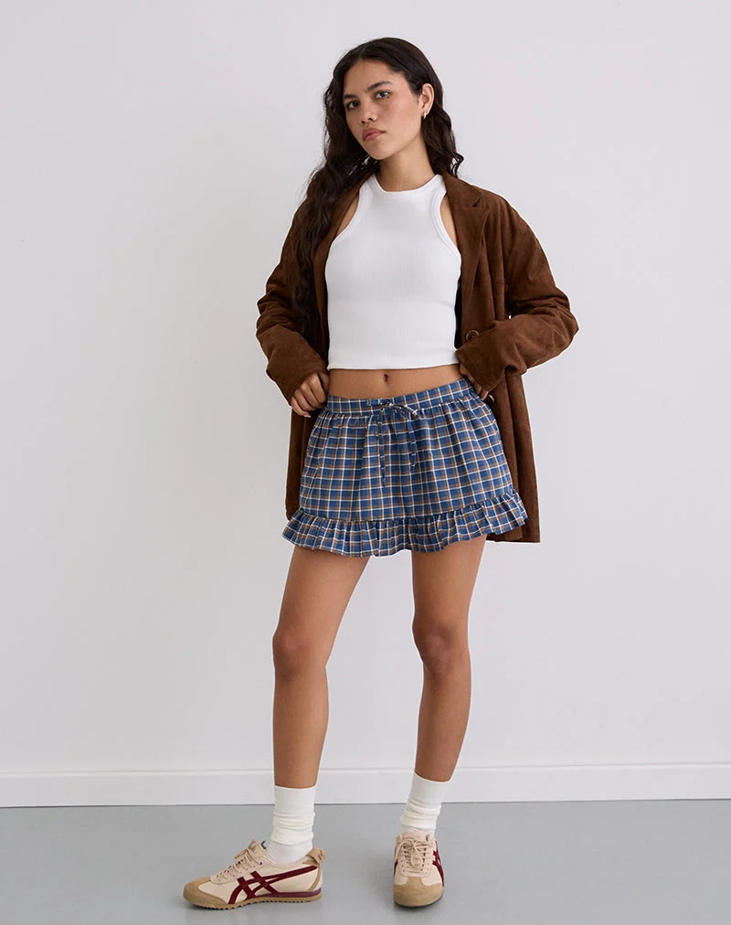 Yasumi Minirock in Medium Tartan Blau
