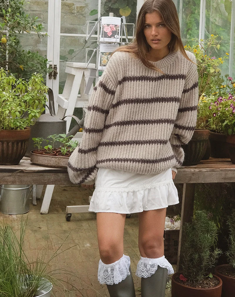 Namirta Pullover in Mono Stripe Hafer