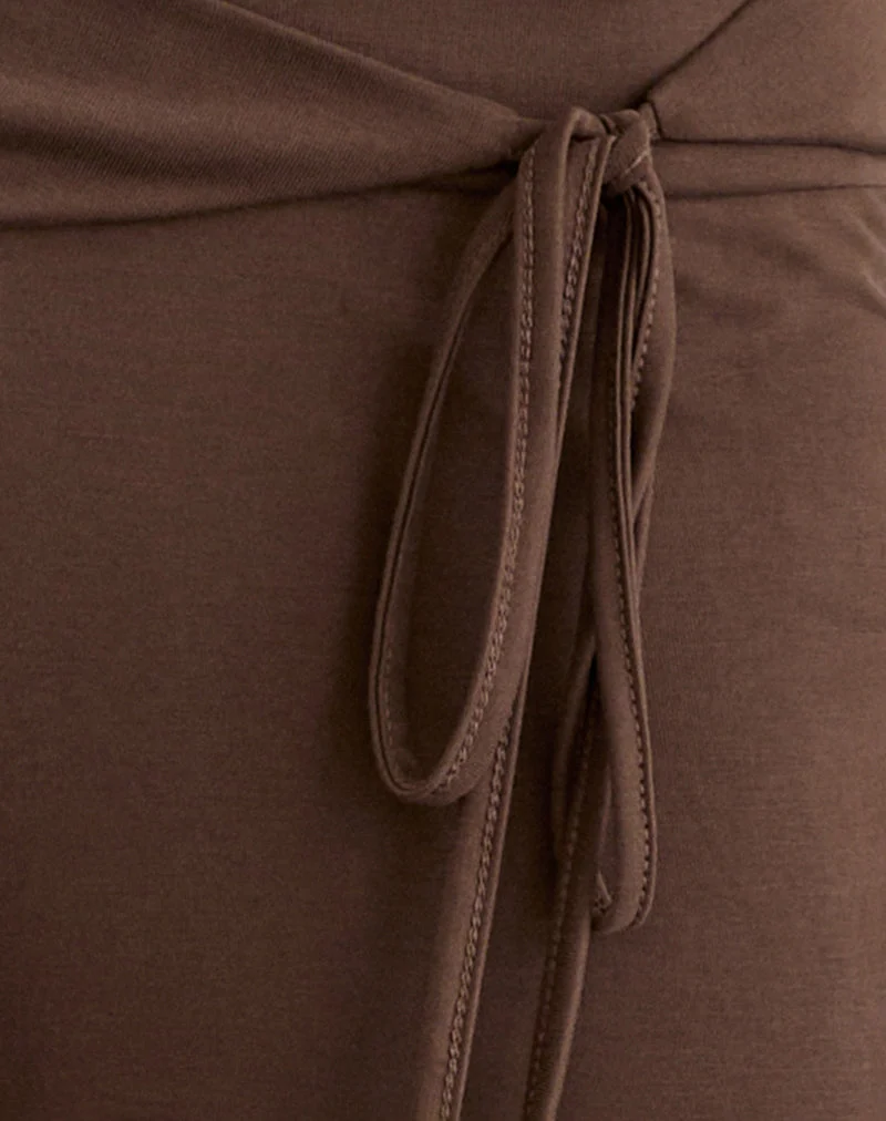 Donata-Hose aus Cupro Dunkelbraun