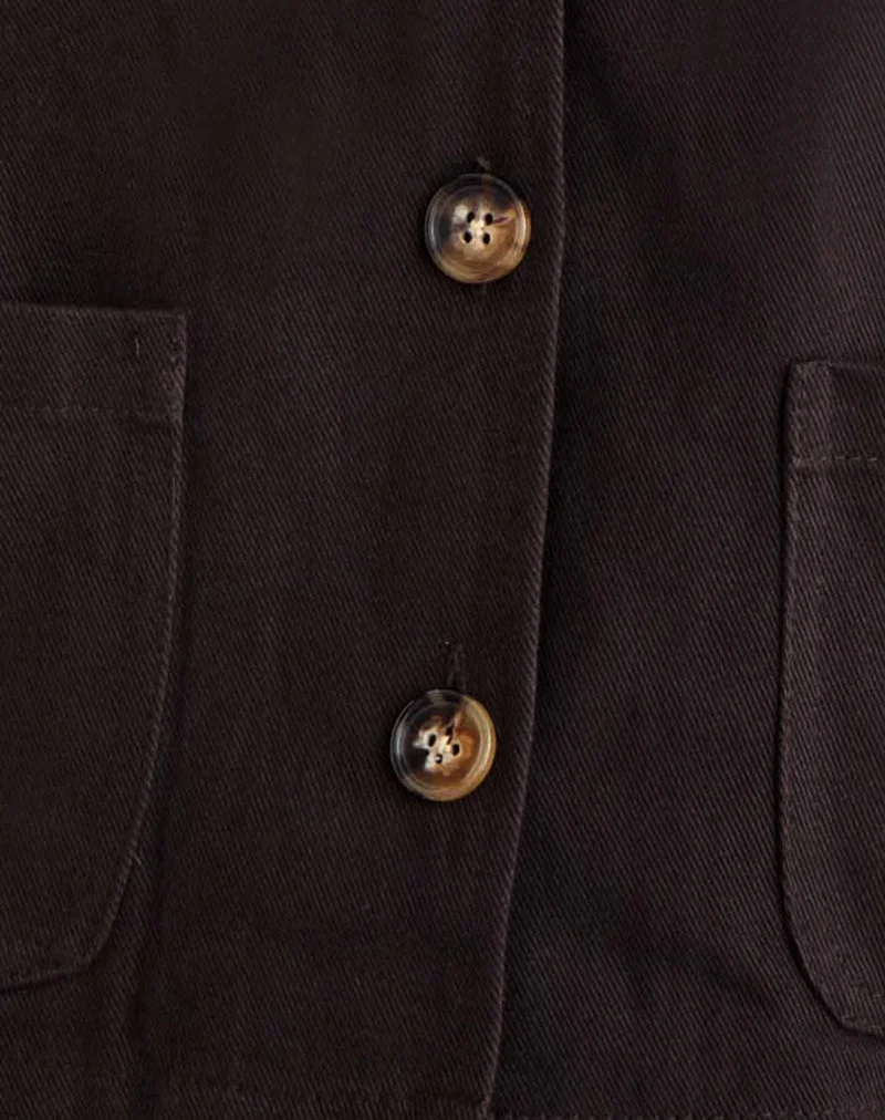 Calva Boxy Jacke in Schokoladenbraun
