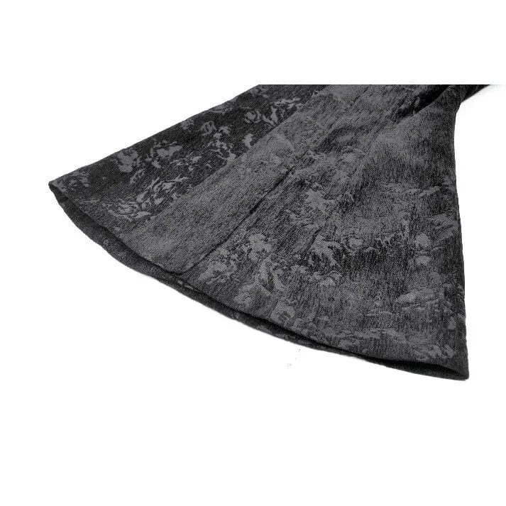 Damenmantel mit Gothic-Blumenmuster und Umlegekragen aus Jacquard